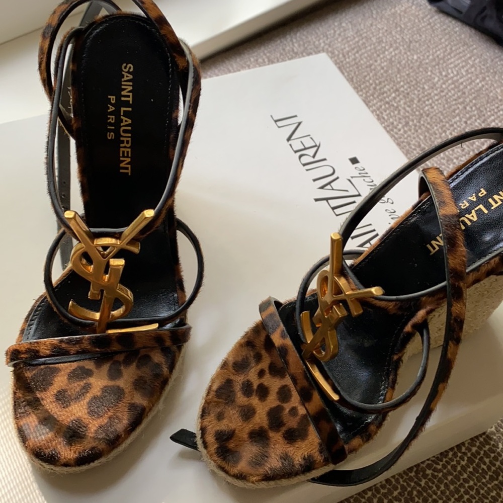 YSL MADGE WEDGE SANDAL SIZE 36 EXCELLENT CONDITION - Picture 7 of 8